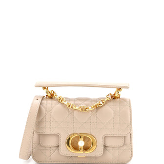 Christian Dior Jolie Top Handle Bag Cannage Quilt Lambskin Mini