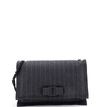 Salvatore Ferragamo Viva Bow Flap Bag Printed Leather Medium