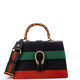 Gucci Dionysus Bamboo Top Handle Bag Colorblock Leather Large