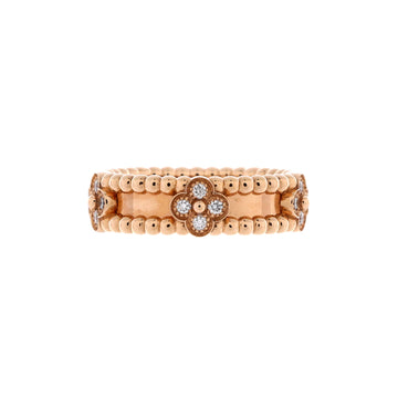 Van Cleef & Arpels Perlee Sweet Clovers Ring 18K Rose Gold and Diamonds Small