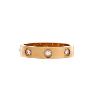 Cartier Love Wedding Band 8 Diamonds Ring 18K Yellow Gold with Diamonds
