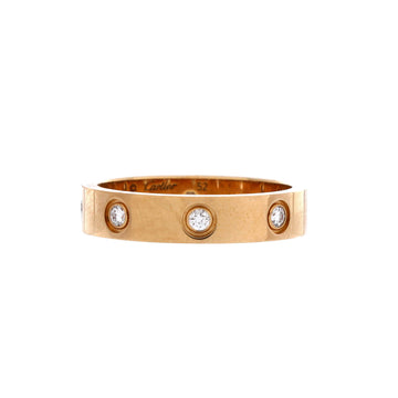 Cartier Love Wedding Band 8 Diamonds Ring 18K Yellow Gold with Diamonds