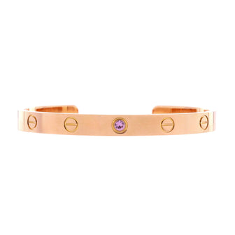 Cartier Love Cuff Bracelet 18K Rose Gold with Pink Sapphire