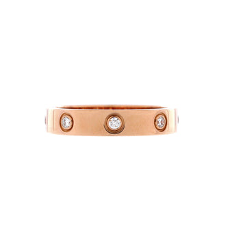 Cartier Love Wedding Band 8 Diamonds Ring 18K Rose Gold with Diamonds
