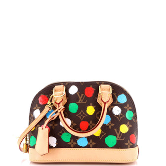Louis Vuitton Alma Handbag Yayoi Kusama Painted Dots Monogram Canvas BB
