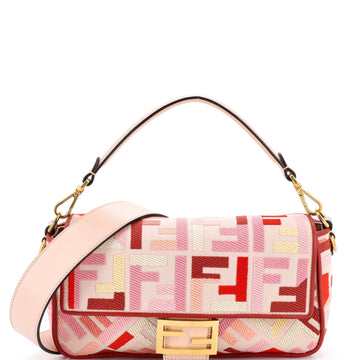 Fendi Baguette NM Bag Zucca Embroidered Canvas Medium