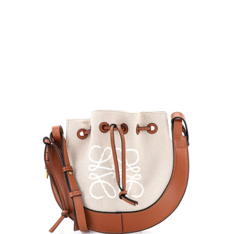 Loewe Horseshoe Crossbody Bag Anagram Canvas and Leather Small