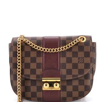 Louis Vuitton Wight Handbag Damier with Leather