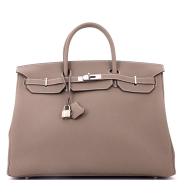 Hermes Birkin Handbag Grey Togo with Palladium Hardware 40