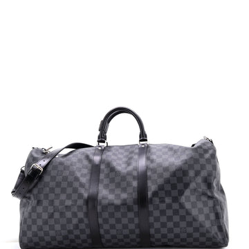 Louis Vuitton Keepall Bandouliere Bag Damier Graphite 55