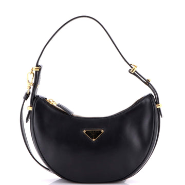 Prada Arque Half Moon Hobo Leather Mini