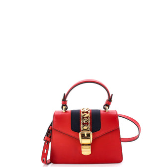 Gucci Sylvie Top Handle Bag Leather Mini