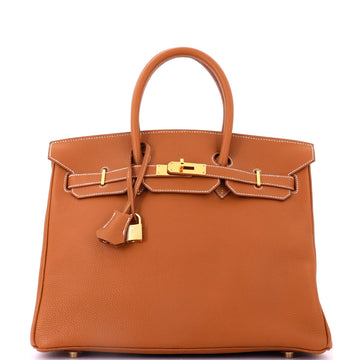 Hermes Birkin Handbag Brown Togo with Gold Hardware 35