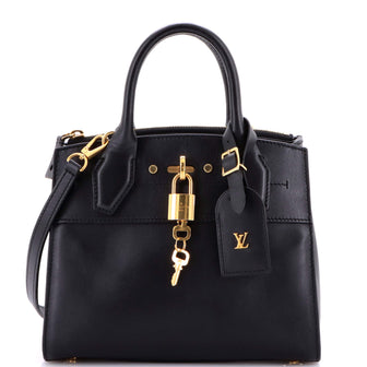 Louis Vuitton City Steamer Handbag Leather Mini