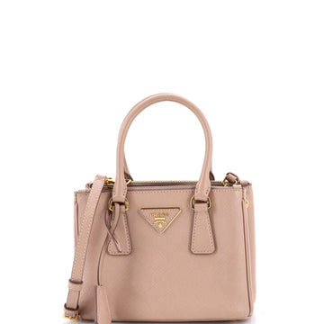 Prada Double Zip Lux Tote Saffiano Leather Mini