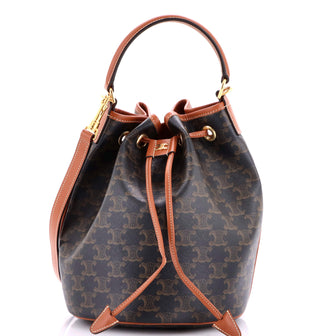 Celine Clara Bucket Bag Triomphe Coated Canvas