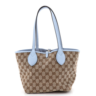 Gucci Reversible Totissima Shopping Tote Leather and GG Canvas Small