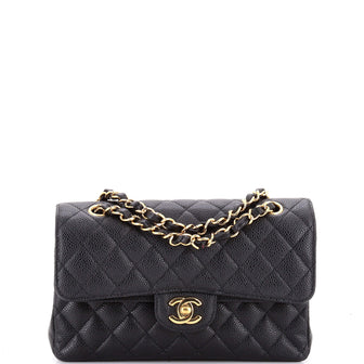 Chanel Classic Double Flap Bag Quilted Caviar Small