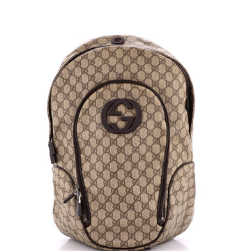 Gucci Interlocking G Backpack GG Coated Canvas Large
