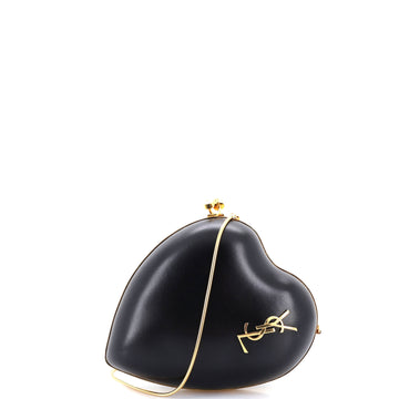 Saint Laurent Love Heart Chain Box Clutch Leather Small