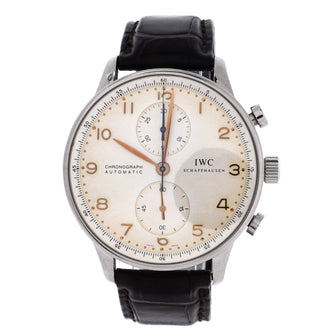 IWC Schaffhausen Portugieser Chronograph Automatic Watch Stainless Steel and Alligator 41