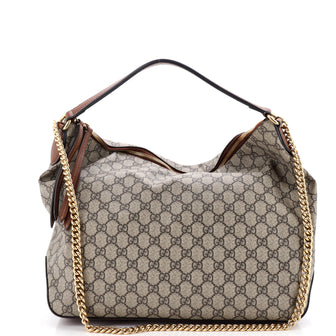 Gucci Chain Hobo GG Coated Canvas Large