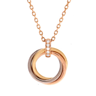 Cartier Trinity Pendant Necklace 18K Tricolor Gold and Diamonds