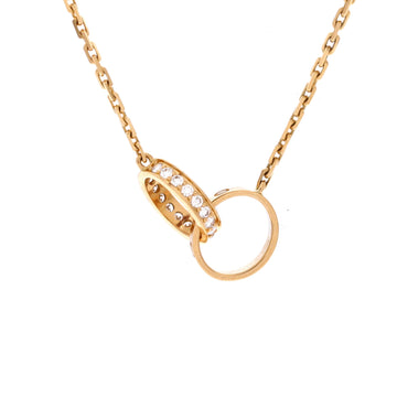 Cartier Love Interlocking Necklace 18K Yellow Gold and Diamonds