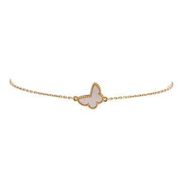 Van Cleef & Arpels Sweet Alhambra Butterfly Bracelet 18K Yellow Gold and Mother of Pearl