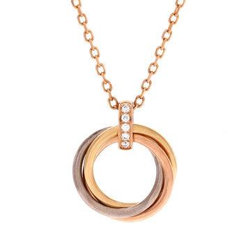 Cartier Trinity Pendant Necklace 18K Tricolor Gold and Diamonds