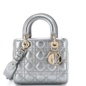 Christian Dior My ABCDior Lady Dior Bag Metallic Cannage Quilt Leather