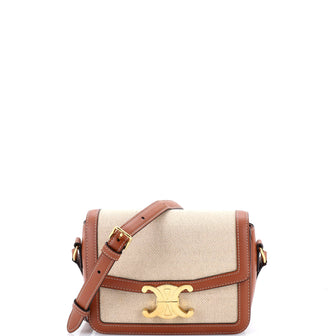 Celine Triomphe Shoulder Bag Canvas with Leather Teen