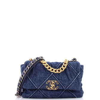 Chanel 19 Flap Bag Quilted Denim Medium