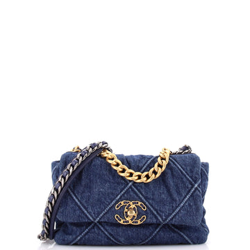 Chanel 19 Flap Bag Quilted Denim Medium