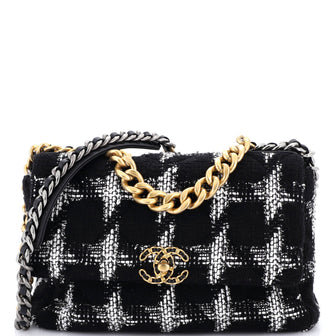 Chanel 19 Flap Bag Quilted Tweed Large