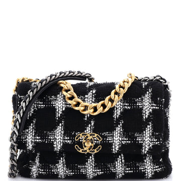 Chanel 19 Flap Bag Quilted Tweed Large