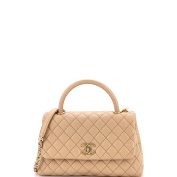 Chanel Coco Top Handle Bag Quilted Caviar Small