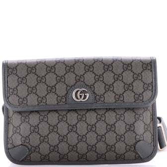 Gucci Ophidia Flap Belt Bag GG Coated Canvas with Leather