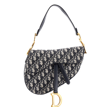 Christian Dior Saddle Handbag Oblique Canvas Medium