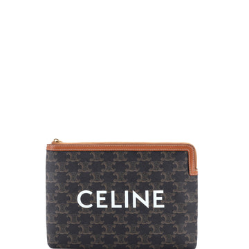 Celine Zip Pouch Triomphe Coated Canvas Small