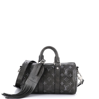 Louis Vuitton Keepall Bandouliere Bag Brushed Monogram Leather 25