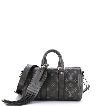 Louis Vuitton Keepall Bandouliere Bag Brushed Monogram Leather 25