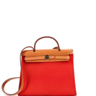 Hermes Herbag Zip Leather and Toile 31