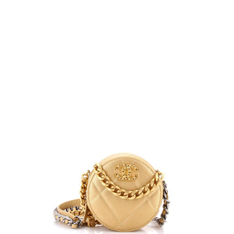Chanel 19 Round Clutch with Chain Quilted Leather