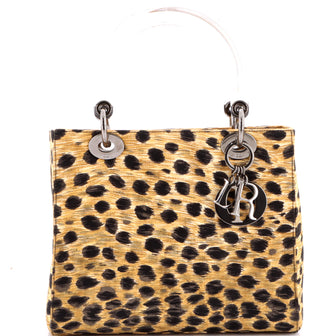 Christian Dior Vintage Lady Dior Bag Printed Canvas Medium