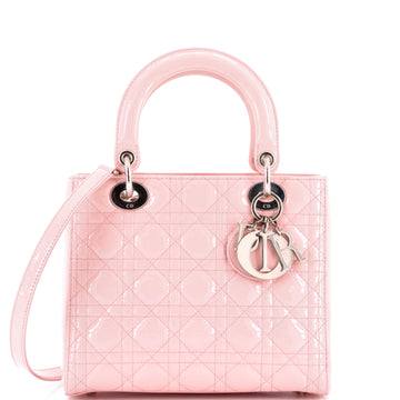 Christian Dior Lady Dior Bag Cannage Quilt Patent Medium