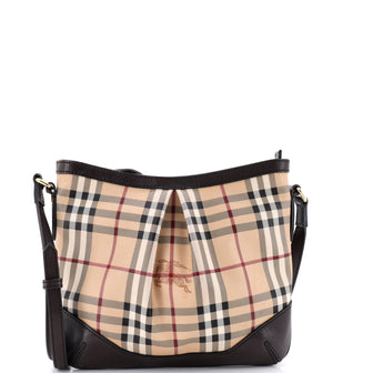 Burberry Hartham Crossbody Bag Haymarket Coated Canvas Medium