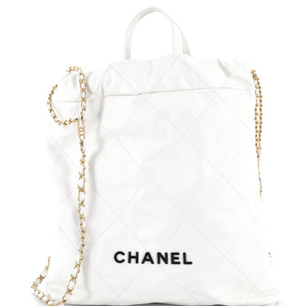 Chanel 22 Chain Backpack Quilted Calfskin Large