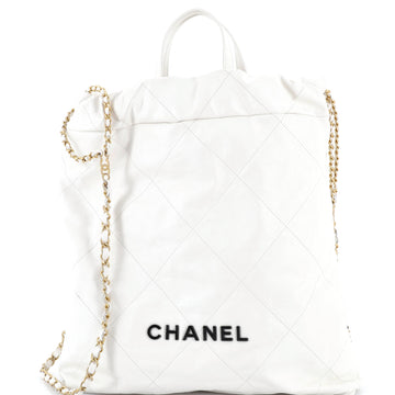 Chanel 22 Chain Backpack Quilted Calfskin Large