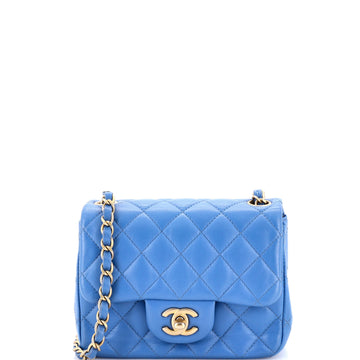 Chanel Square Classic Single Flap Bag Quilted Lambskin Mini